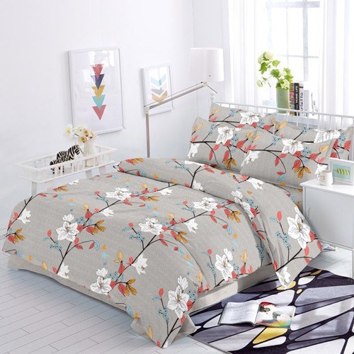 Floral Bedsheet Set - 100% Cotton, 108x108 Inch Double Size | Washable, Printed Design, Includes 2 Pillow Covers