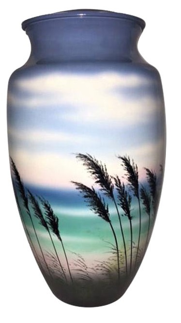 Multi-color Sunset Sail Hand Painted Cremation Urn