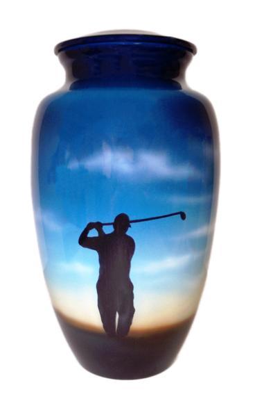 Multi-color Sunset Sail Hand Painted Cremation Urn