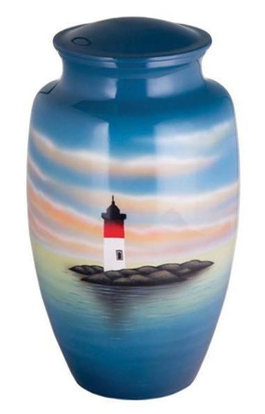 Multi-color Sunset Sail Hand Painted Cremation Urn