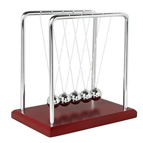 Newton's Law Cradle - Stainless Steel, Lab-Grade Design | Ideal for Demonstrating Principles of Newtonian Physics, Stable Base for Accurate Experiments