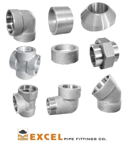 Threaded Pipe Fittings - Carbon Steel, 1/2"-4" NPT Size Range, 6000 PSI Pressure Rating, Galvanized Finish | ASTM A105 Standards, Industrial Use