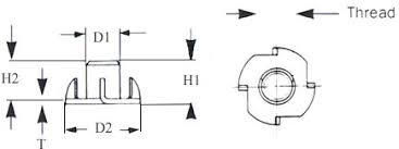 Carbon Steel Wood Insert Tee Nut