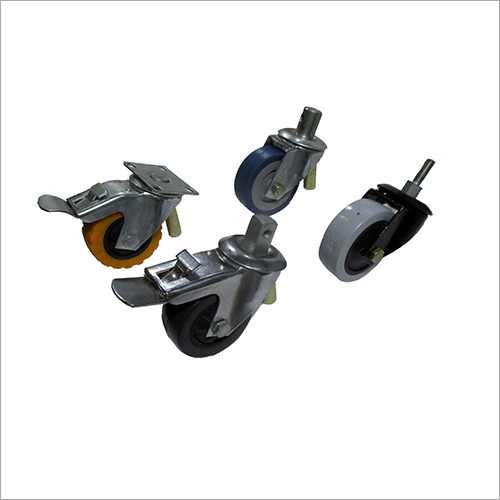 Medium Castor Wheel - Polyurethane Material, 2.4 x 1/2 Plate Lock Design | Ideal for Industrial Applications