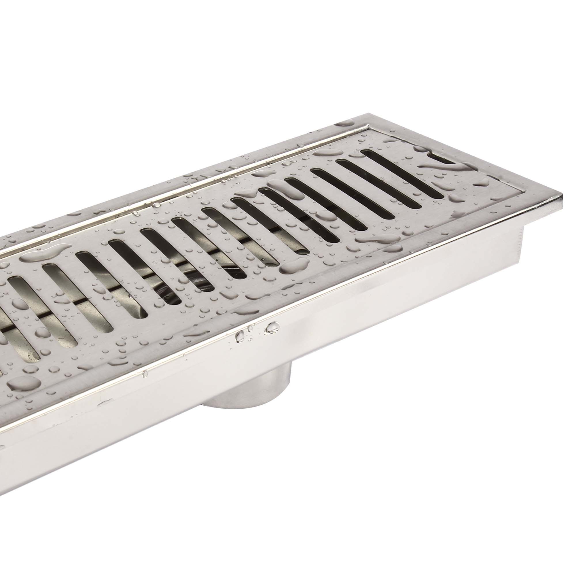 Ss Shower Channel Drain - 600x100x30mm | Stainless Steel, Rectangular Shape, Durable Design