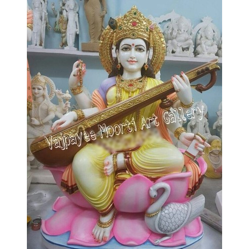Saraswati Mata Marble Statue