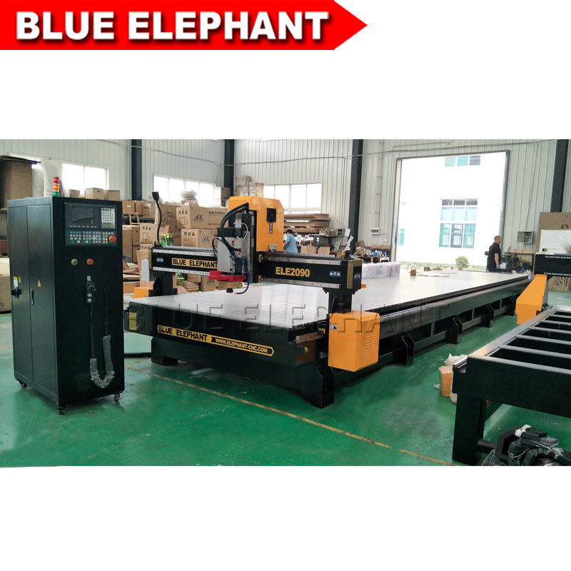 Ele2090 3 Axis Cnc Router - 2000x9000x200mm, 13.5kw Air Cooling Spindle & High Precision Linear Guide Rail | Ideal For Aluminum Cutting In Shipbuilding