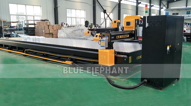 Ele2090 3 Axis Cnc Router - 2000x9000x200mm, 13.5kw Air Cooling Spindle & High Precision Linear Guide Rail | Ideal For Aluminum Cutting In Shipbuilding