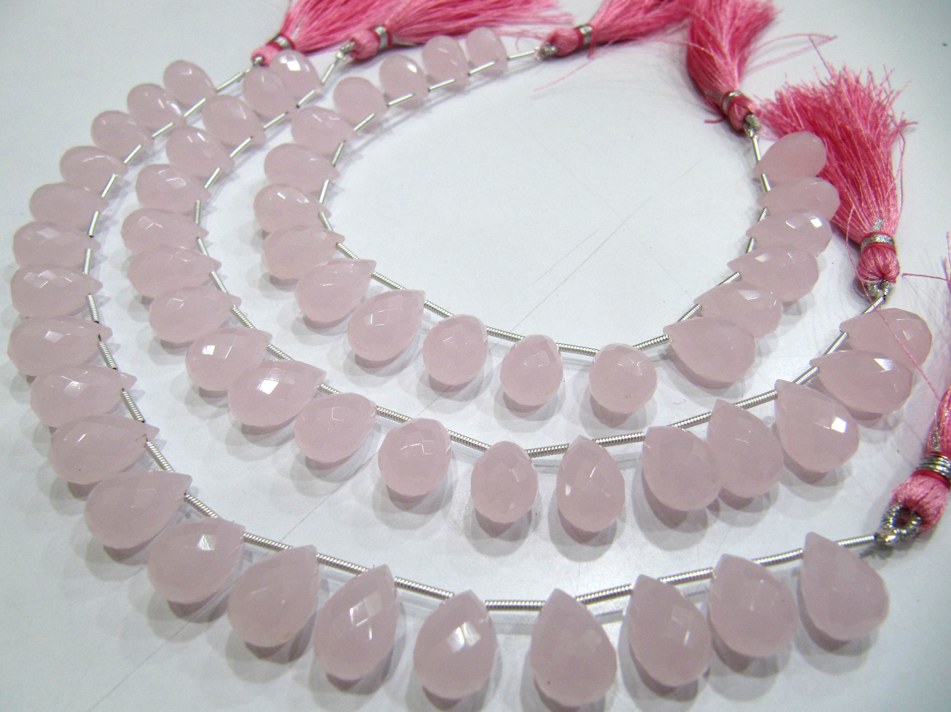 Rose Quartz 10x14mm Tear Drop Shape Hydro Quartz Beads