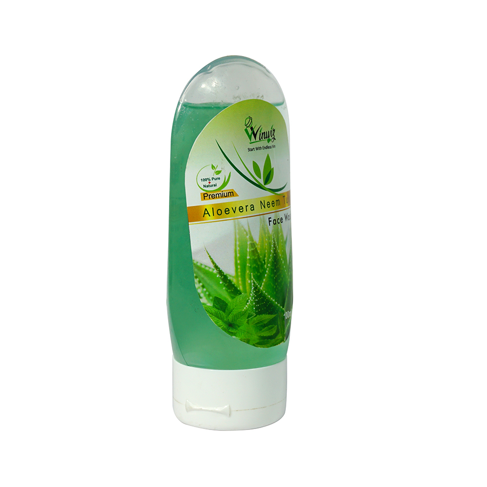 Aloevera Neem Tulsi Liquid Face Wash - Organic Extract, Green Color | Easy To Use, Free From Harmful Chemicals, No Side Effects, Skin Brightening