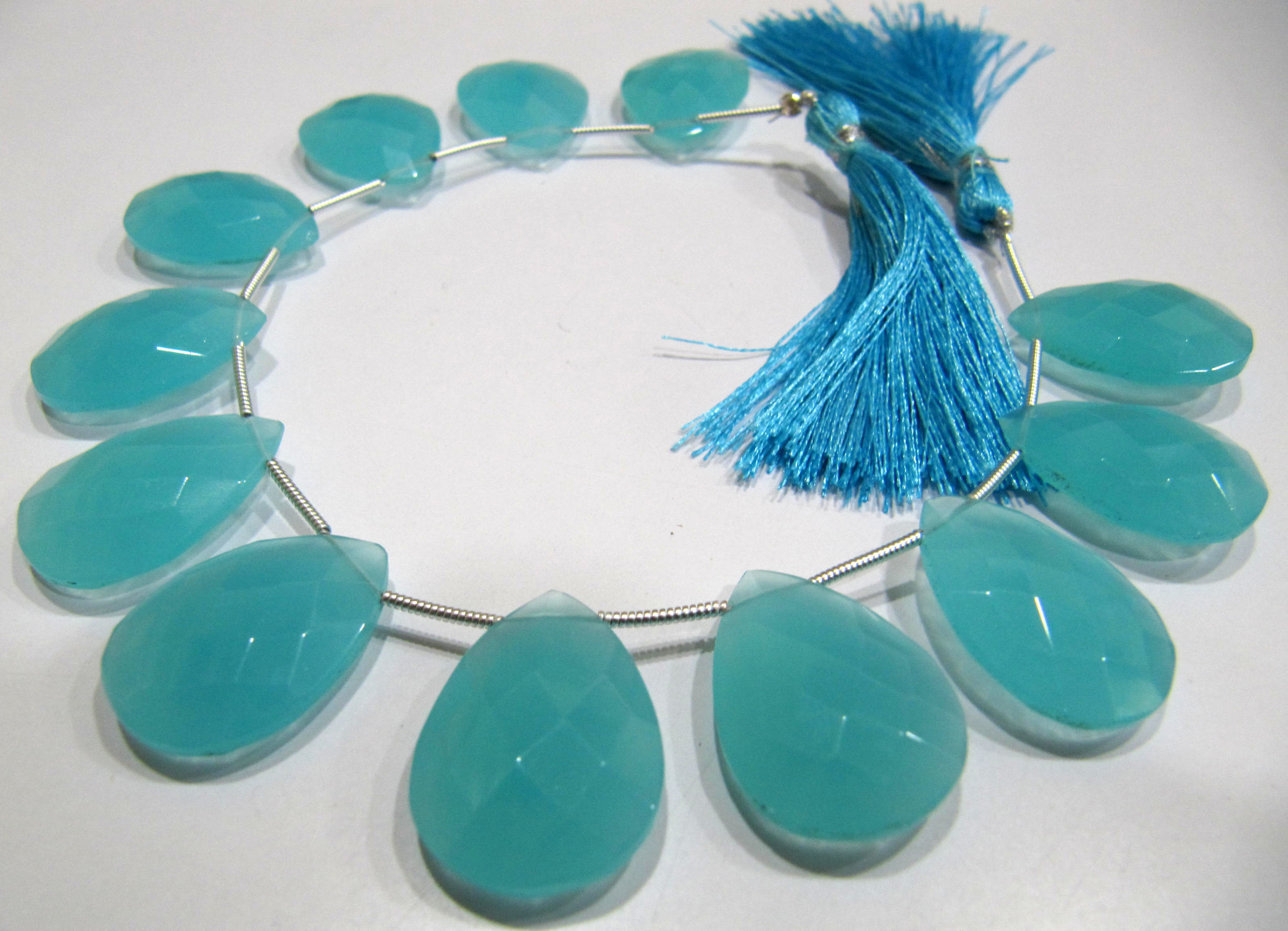 Aqua Chalcedony 16x23 Mm Pear Shape Hydro Quartz