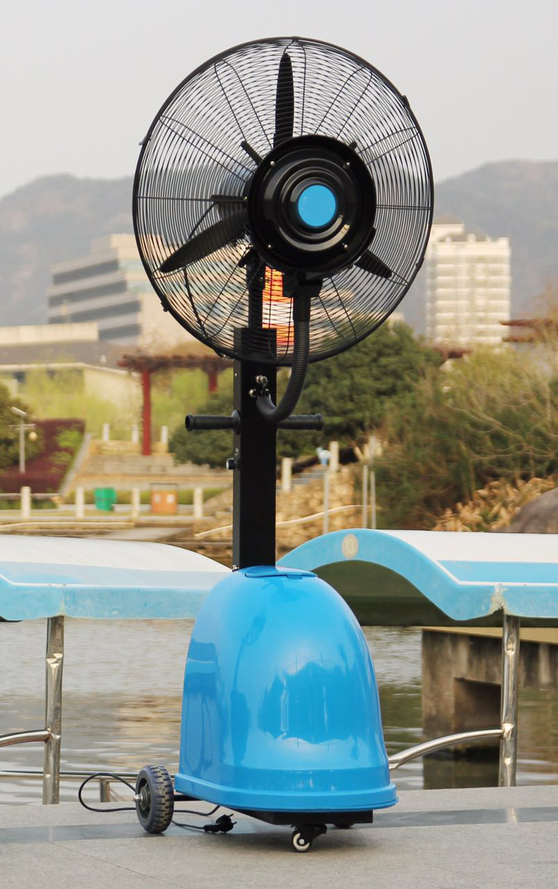 Misting Fan - 26" Centrifugal Design, 41l Water Tank Capacity, Black Color | High-speed Motor, Automatic Low Pressure Shut-off, Drops Temperature Up To 30°f