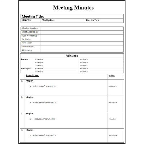 Good  Look Minute Sheet