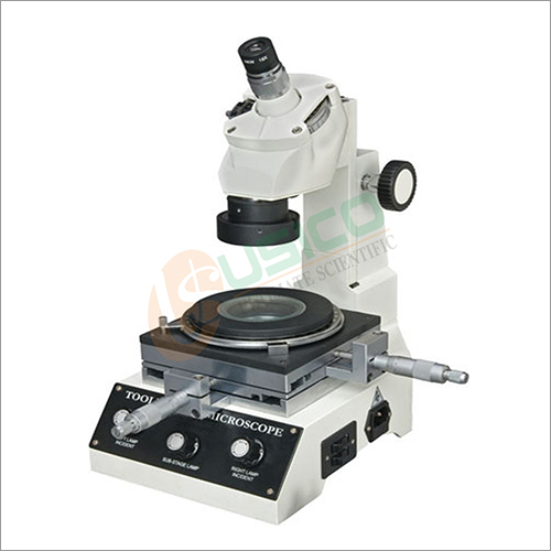 Tool Maker Microscope - Metal , 100mm Stage Size, 100x - 400x Magnification, LED Illumination, 5kg Weight, 220V Power for Precision Part Inspection