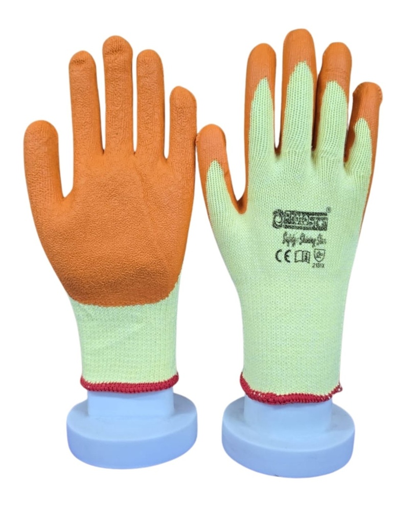 Safety Hand Glove - Woolen Fabric, Full Finger Style, Cream and Black Color | High Cut Resistant, Excellent Dexterity, Multi-Purpose Usage