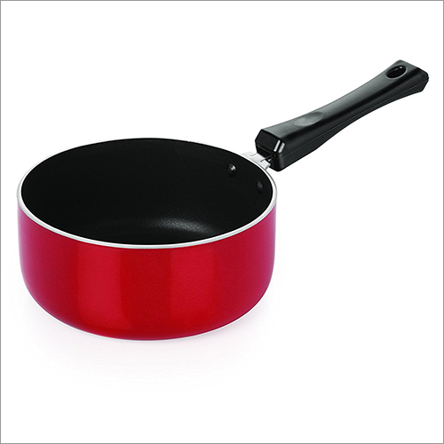 Nirlon Non Stick Saucepan 1.8 Liters - Aluminium, 18.5x18.5x8 cm, Red/Black | Induction Bottom, 3 mm Thickness, Non-Stick Coating, 1-Year Warranty