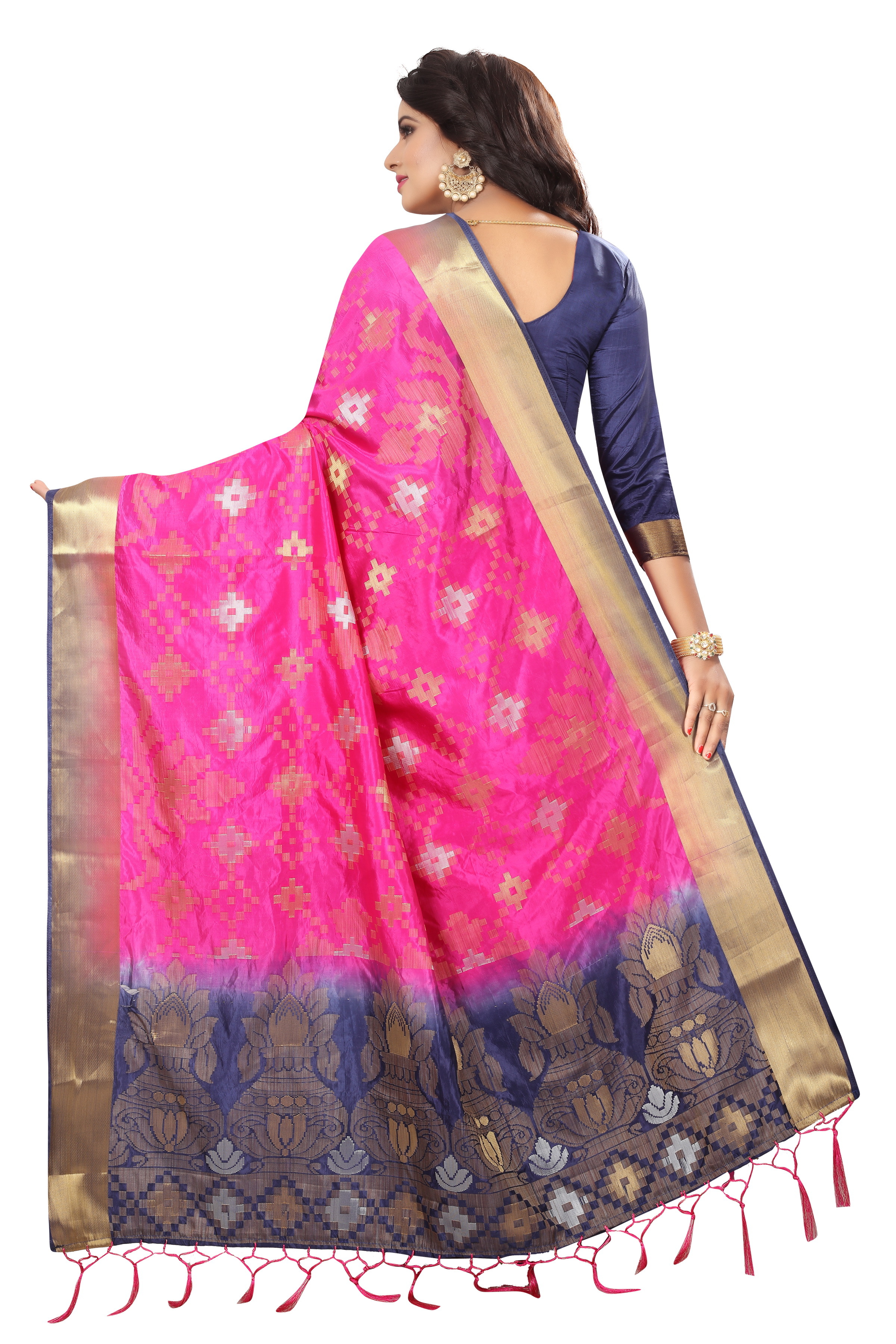 Pink Cotton Silk Saree