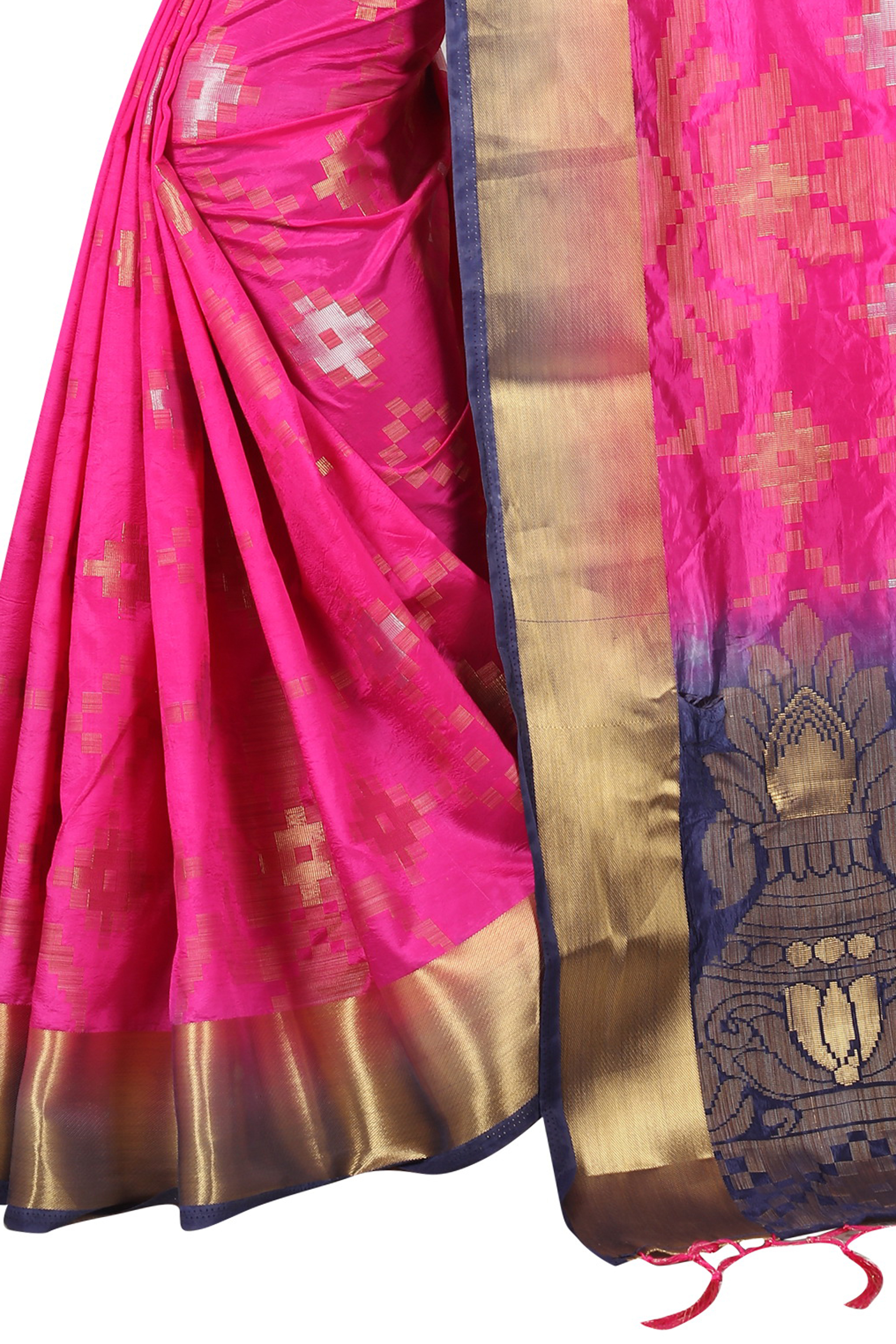 Pink Cotton Silk Saree