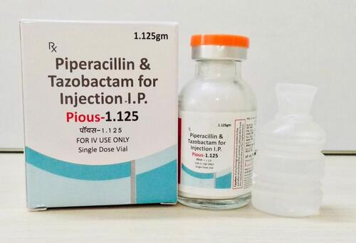 Pious 1.125 Injection - Piperacillin 1gm + Tazobactam 0.25gm | Anti-Bacterial, Powder Form, Suitable for Adults, Enhanced Efficacy Against Bacterial Infections