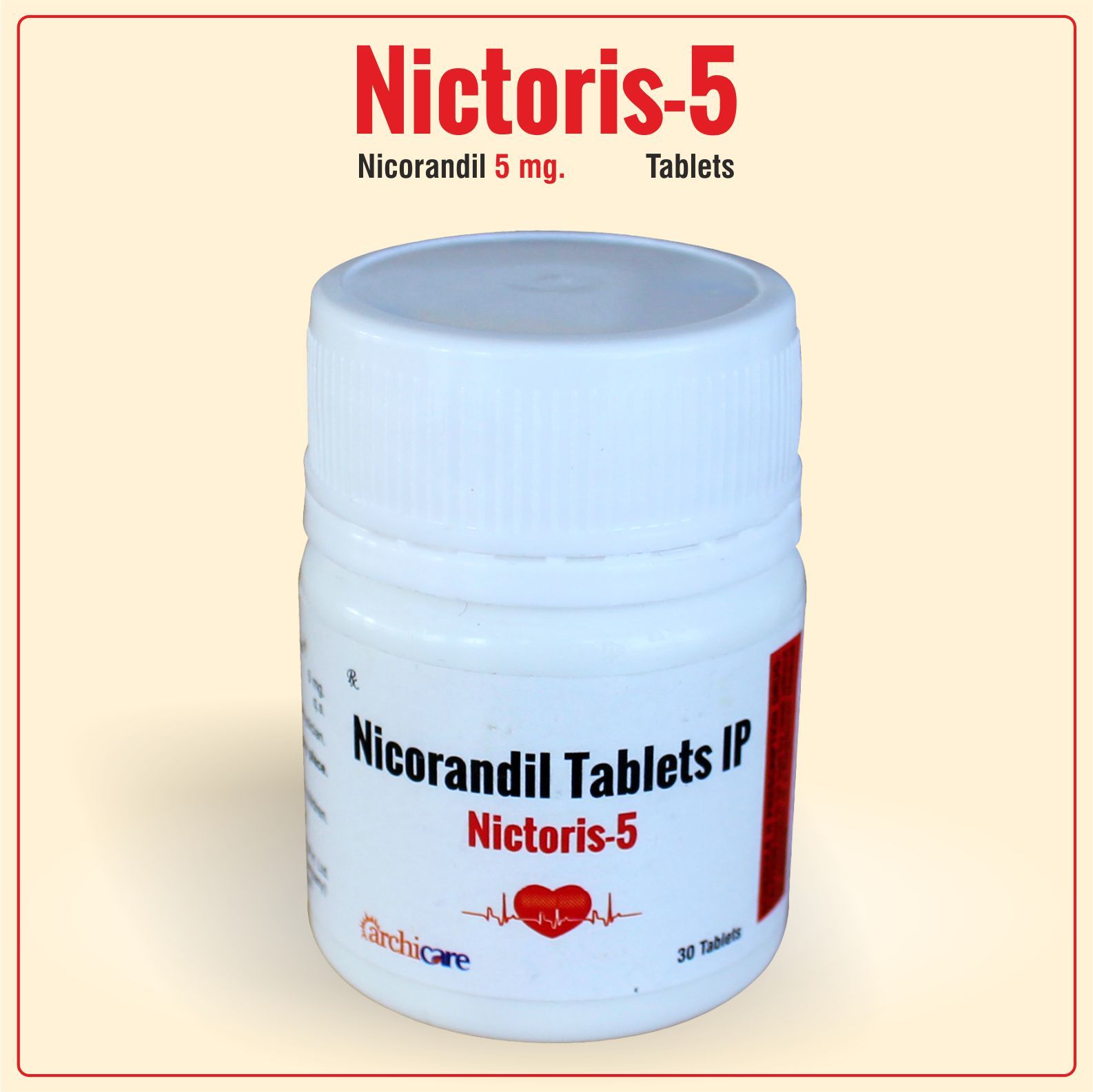 Nicorandil - 10 Mg & 5 Mg Tablets Pack Of 30 Each | Medical Grade, 97% Purity, Suitable For Adults And Children, Controls Bacteria And Viruses