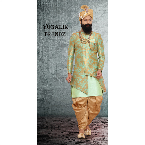 पुरुषों का प्रिंटेड एथनिक शेरवानी