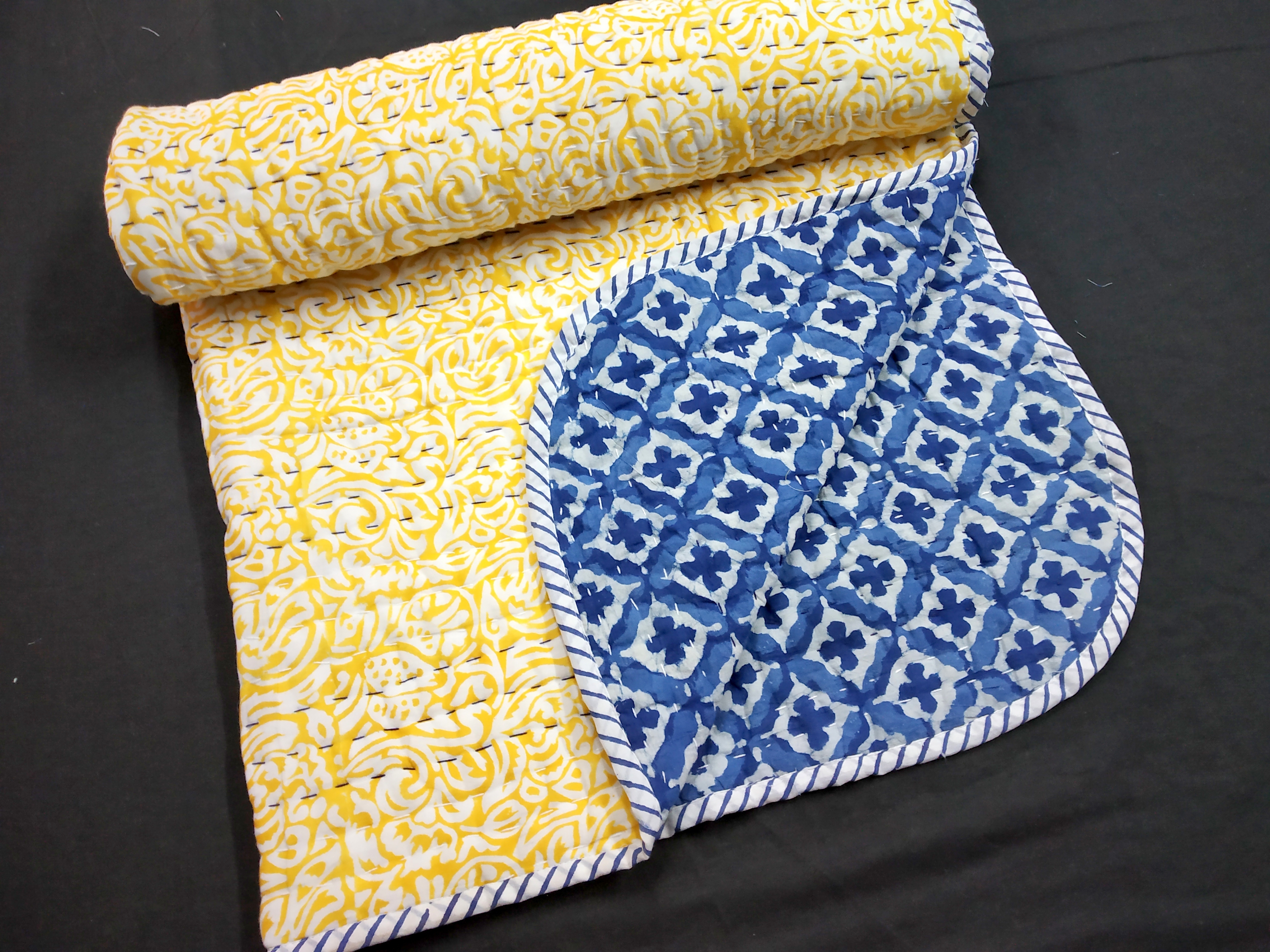 100% Cotton Baby Kantha Quilt