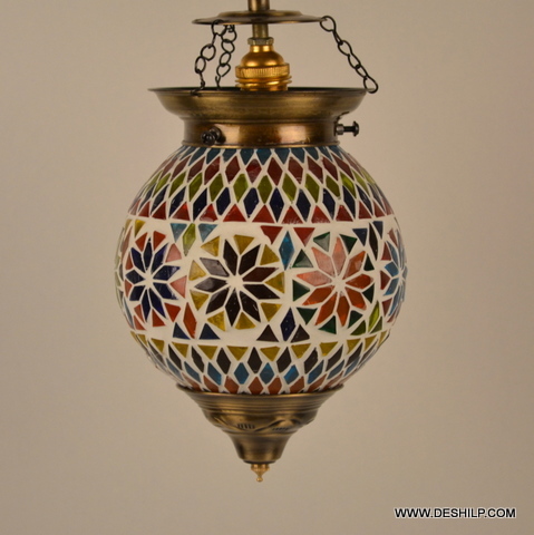 Multicolor Abode Black&white Squares Mosaic Hanging Lamp