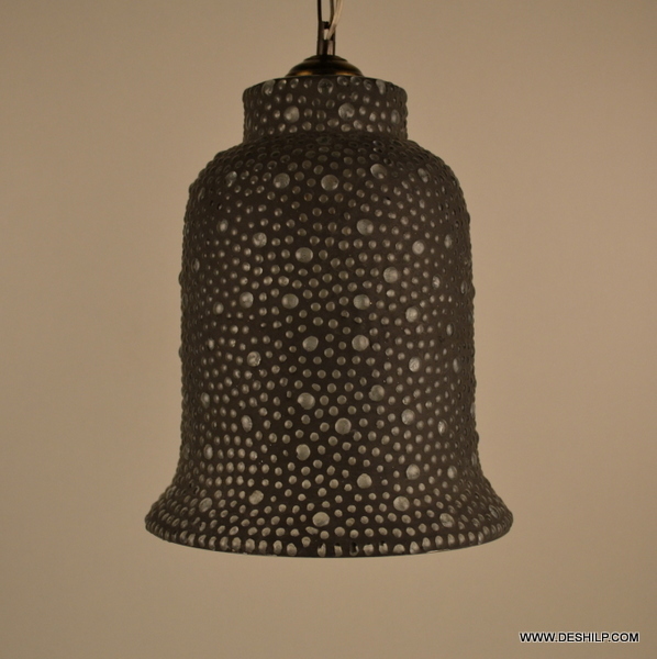Black Mosaic Handmade Ceiling Pendant Fixture Hanging Lamp Vintage Antique Mosaic Hanging Lamps Pendant Lamp Moroccan