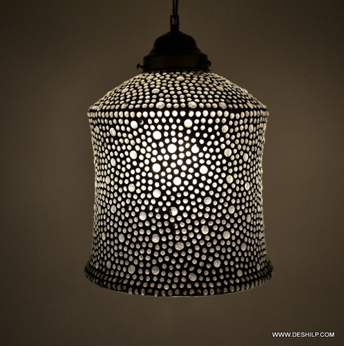 ब्लैक एंड सिल्वर मोज़ेक हैंडमेड सीलिंग पेंडेंट हैंगिंग लैंप विंटेज एंटीक मोज़ेक हैंगिंग लैंप पेंडेंट लैंप