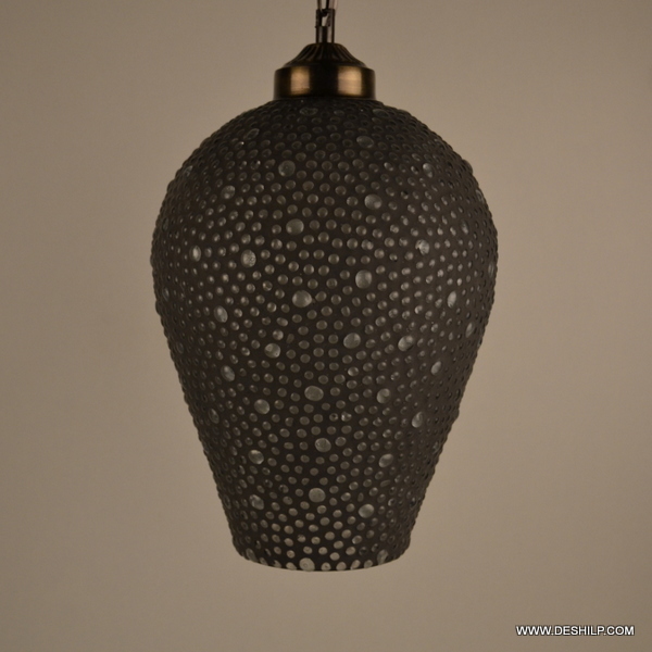 Black And Silver Handicraft Glass Mosaic Hanging Lamp
