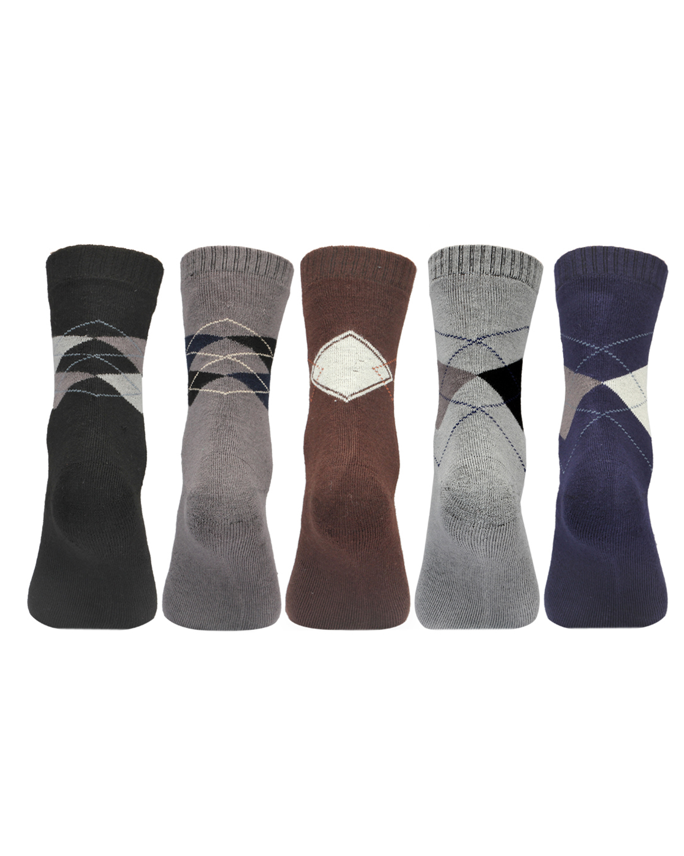 Extra Strechable Argyle Design Velvet Terry Socks