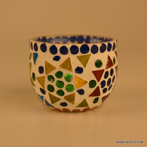 Glass Multi Color Changing Flame Designer Paper Votive Holder
