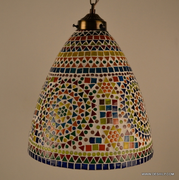 Multicolor Hanging Lamps Flowers Desgin Mosaic Glass Hanging Light Hanging Lantern Hanging Lantern