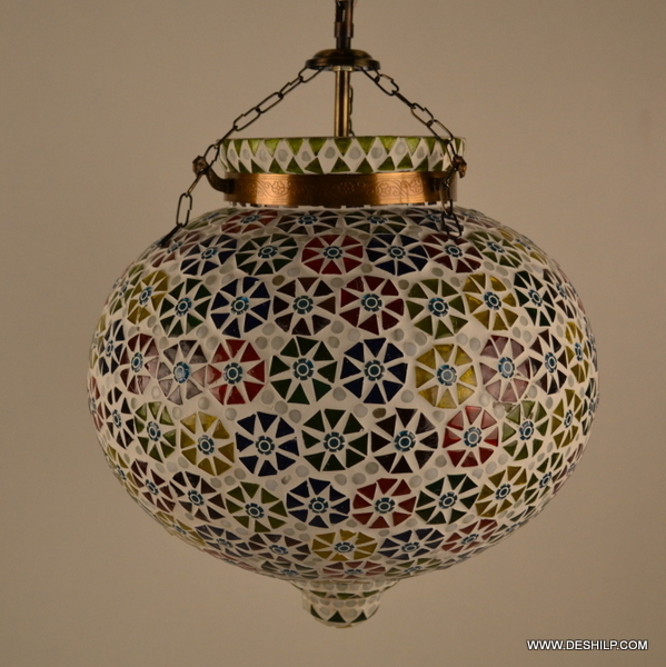 Multicolor Big Mosaic Glass Decor Shape Wall Hanging