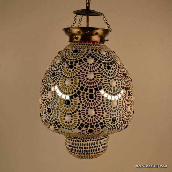 Multicolor Mosaic Glass Decor Wall Hanging Lamp