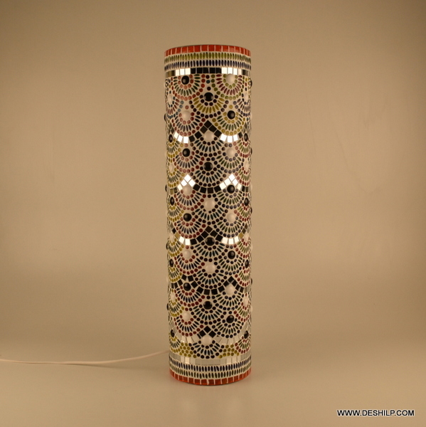 Multicolor Multicolour Mosaic Style Dome Shaped Glass Table Lamp Gifts & Decor Mosaic Glass Table Lamp