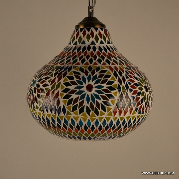 Handmade Pendant Light Hanging Night Multicolor Glass Home Decor