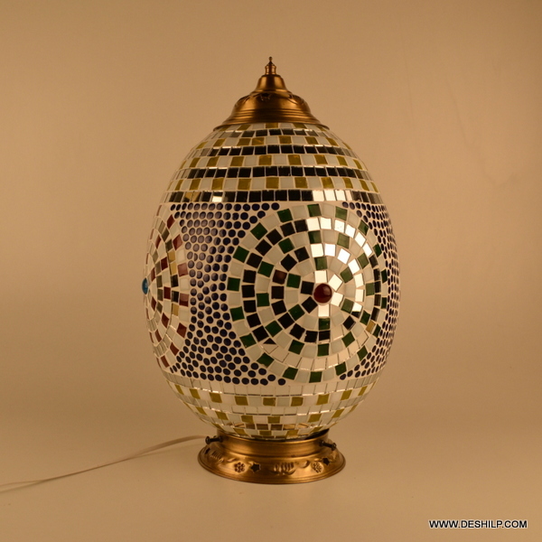 Multicolor Home And Bazaar Traditional Mosaic Glass Table Lamp