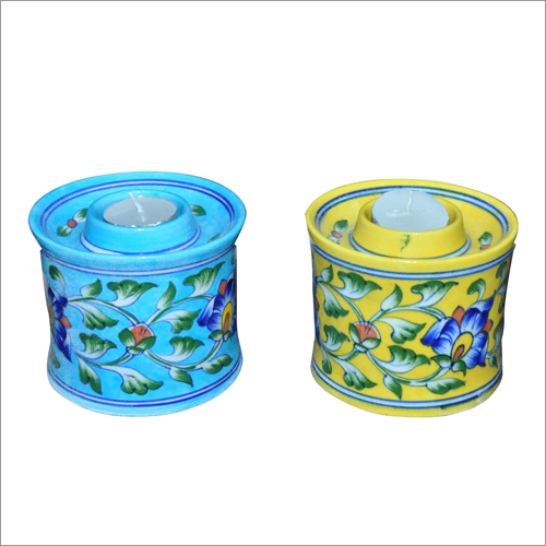 Blue Pottery Tea Light Lamp Design: Standard