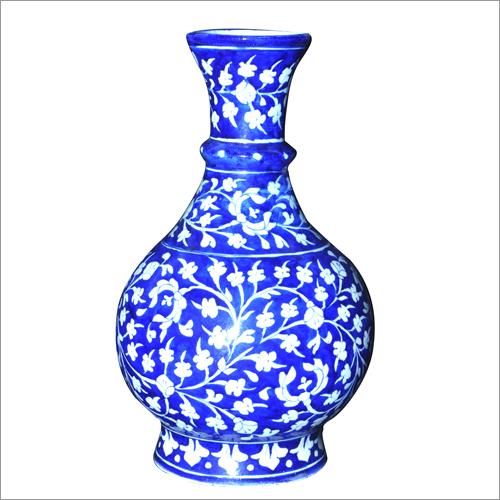 Surahi Flower Blue Pottery Vase Design: Standard