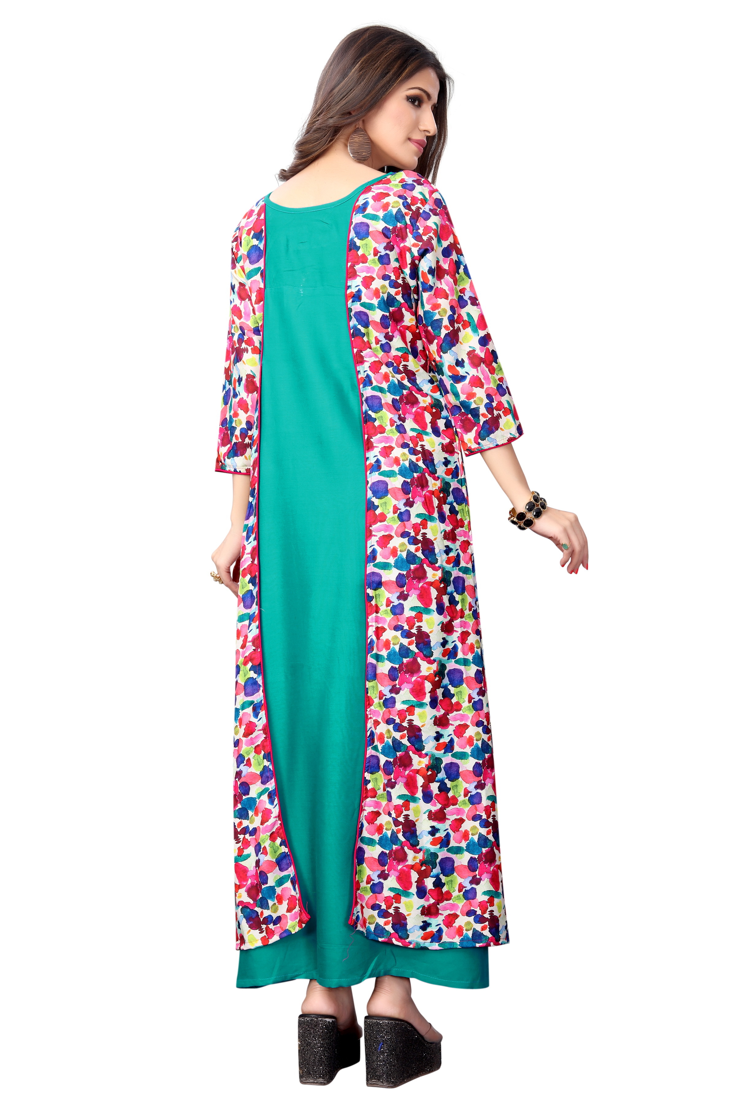 Sky Blue Designer Reyon Kurti