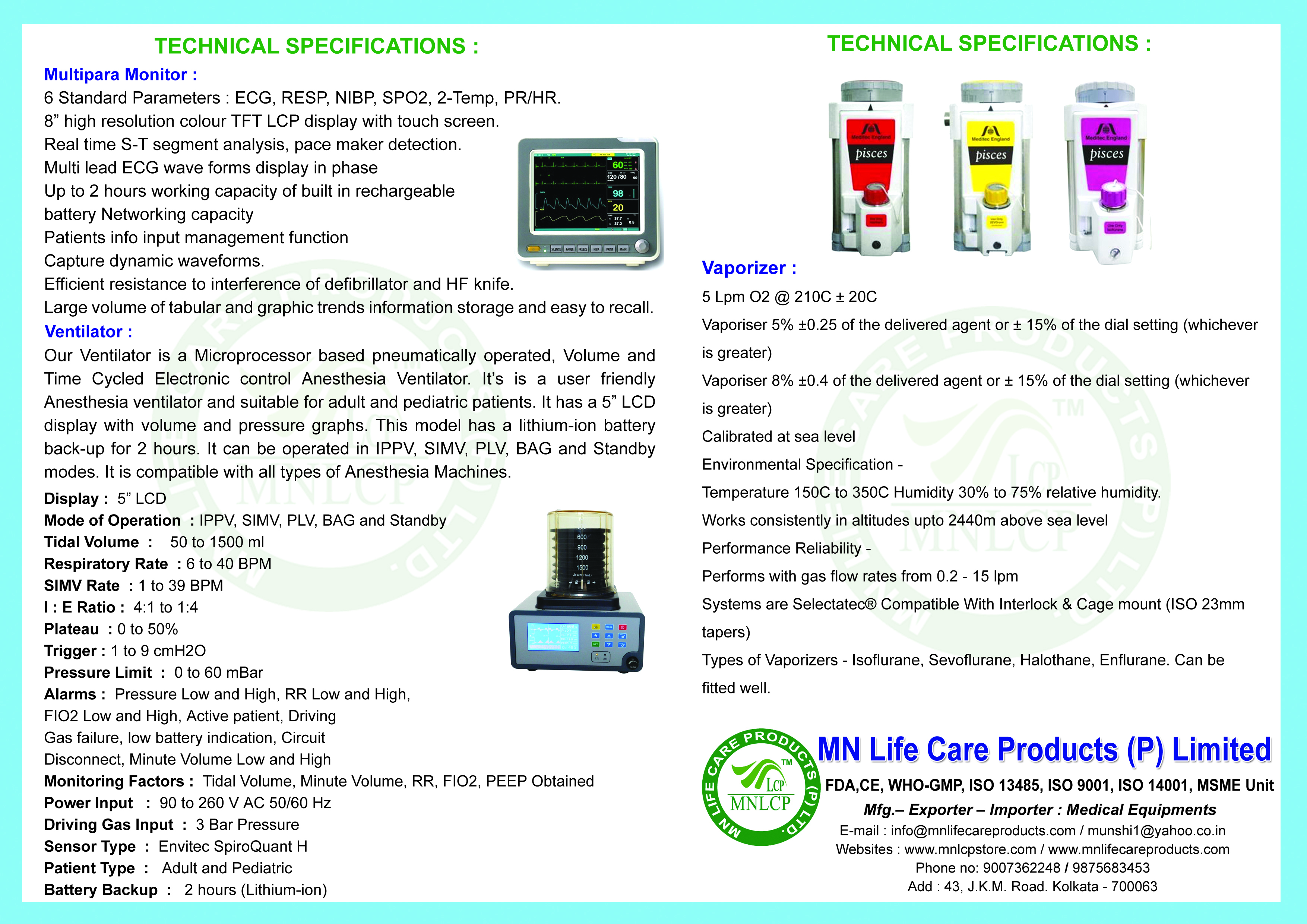 Anaesthesia Workstation Application: For Hospitals Use