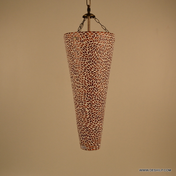 Serene Flame Artistic Glass Candle Lantern - Color: Red And Yellow