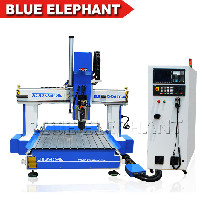 Vacuum Cleaning System 1212 4 Axis Atc Cnc Wooden Engraving Machine , Germany Siemens Controller Wood Cutting Machine