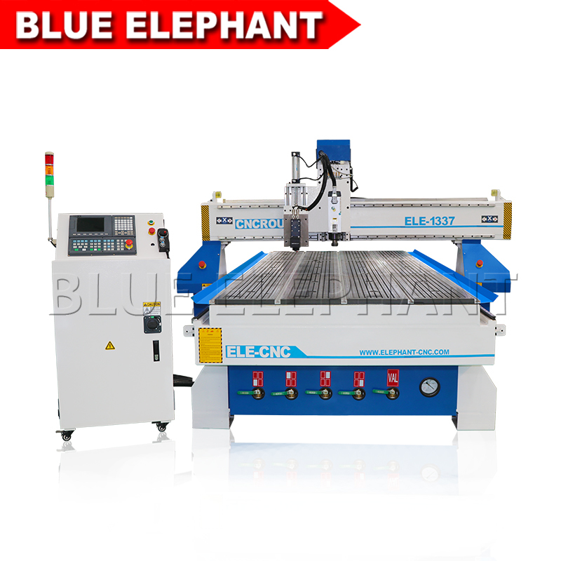 Vacuum Cleaning System Blue Elephant 1337 Cnc Router Wood Cutting Machine Working Automatic Fabric Strip Leather Router Cutting Machines For Sale
