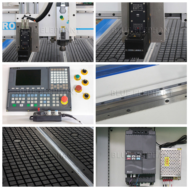 Vacuum Cleaning System Blue Elephant 1337 Cnc Router Wood Cutting Machine Working Automatic Fabric Strip Leather Router Cutting Machines For Sale