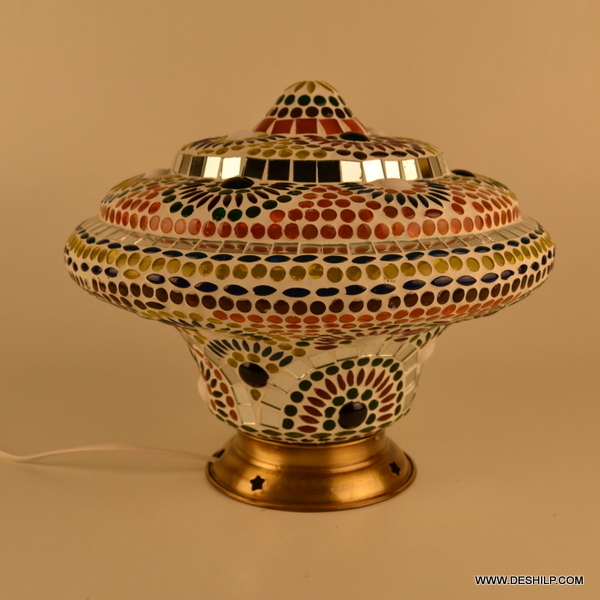 Multicolor Decorated Table Lamp Handcrafted