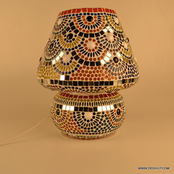 Multicolor Handcrafted Colourful Design Mosaic Table Glass Lamp