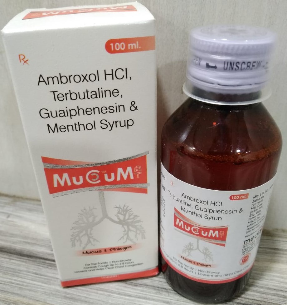 Ambroxolguaifenesinmentholterbutaline Syrup - Liquid Formulation, Iso-gmp Certified | Mucolytic & Expectorant For Cough Relief