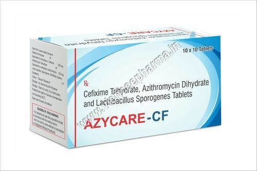 Cefixime Trihydrate, Azithromycin Dihydrate Lactobacillus Sporogenes Tablets